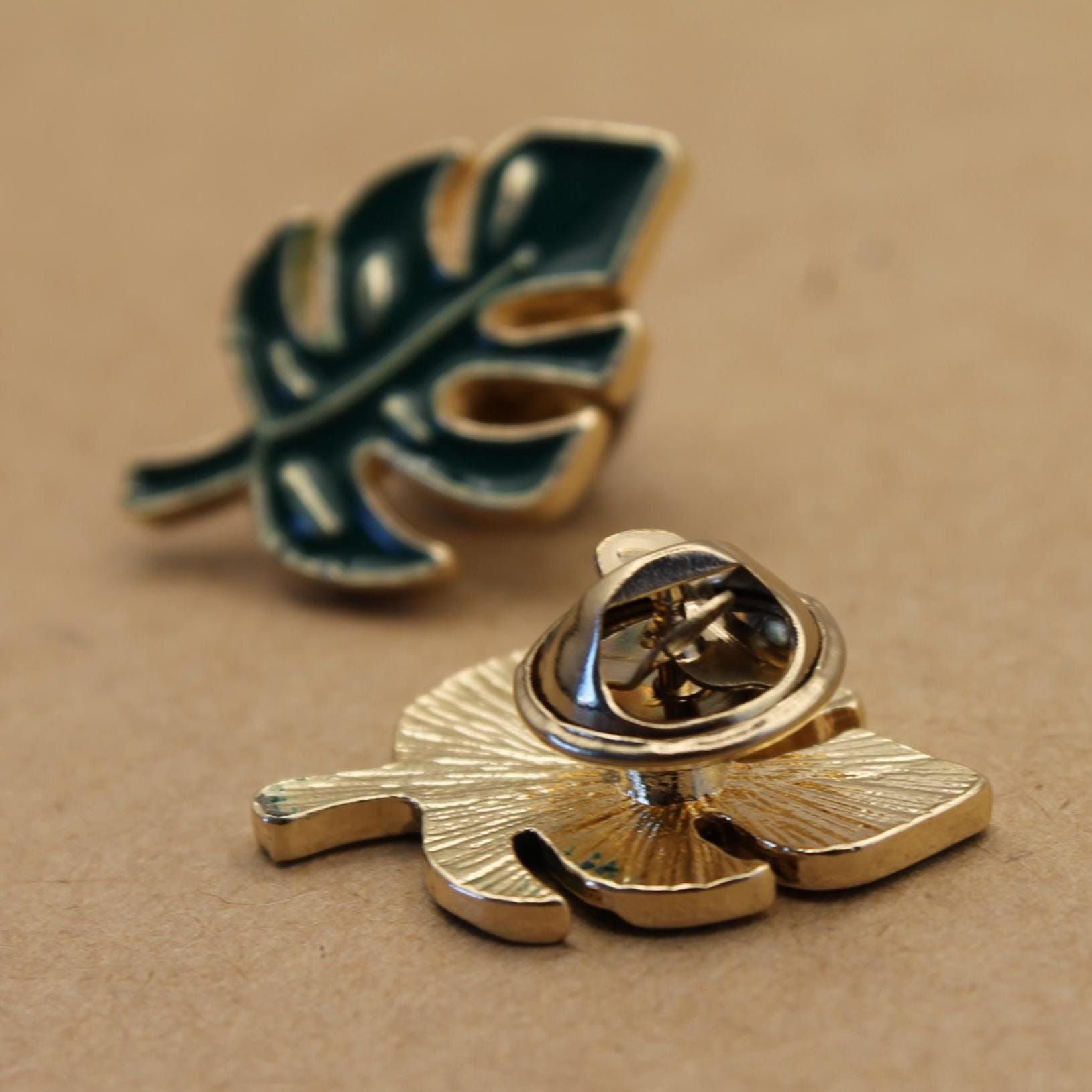 2 pc. Monstera Leaf Enamel Pins, 25mm x 17mm | MIS-443*