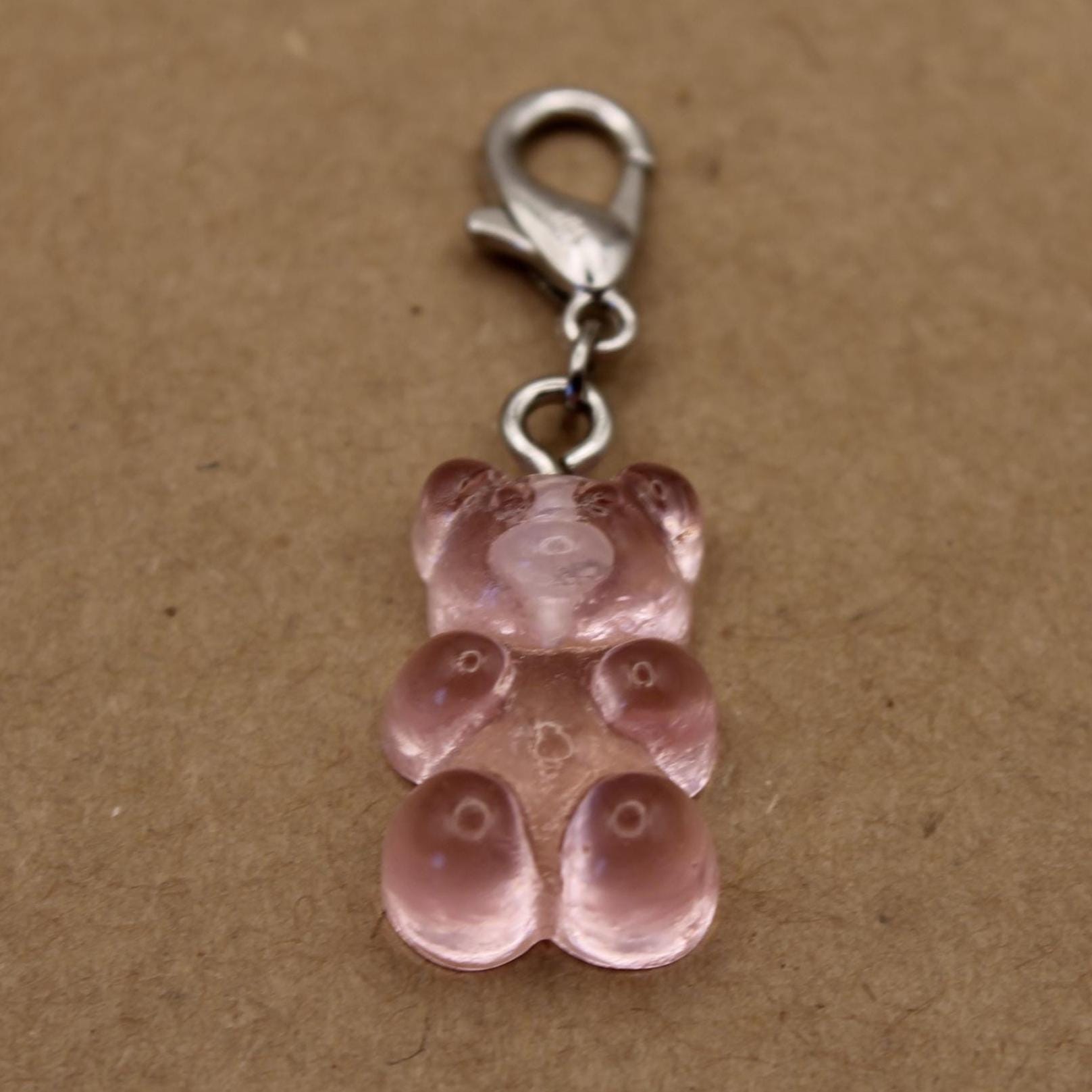 10 pc. Resin Gummy Bear Charms with Lobster Clasp, Mixed Colors, 34mm | MIS-455*