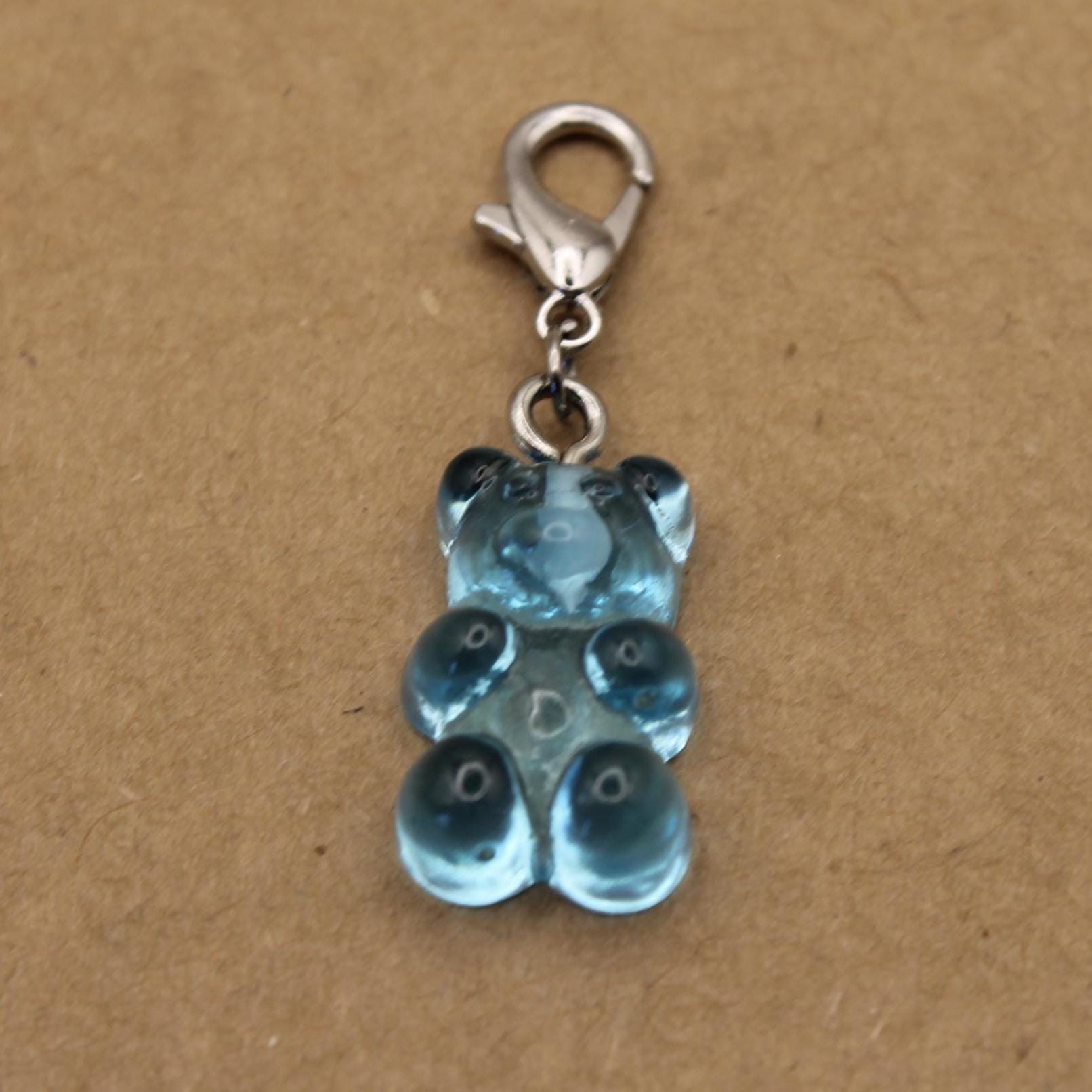 10 pc. Resin Gummy Bear Charms with Lobster Clasp, Mixed Colors, 34mm | MIS-455*