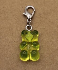 10 pc. Resin Gummy Bear Charms with Lobster Clasp, Mixed Colors, 34mm | MIS-455*