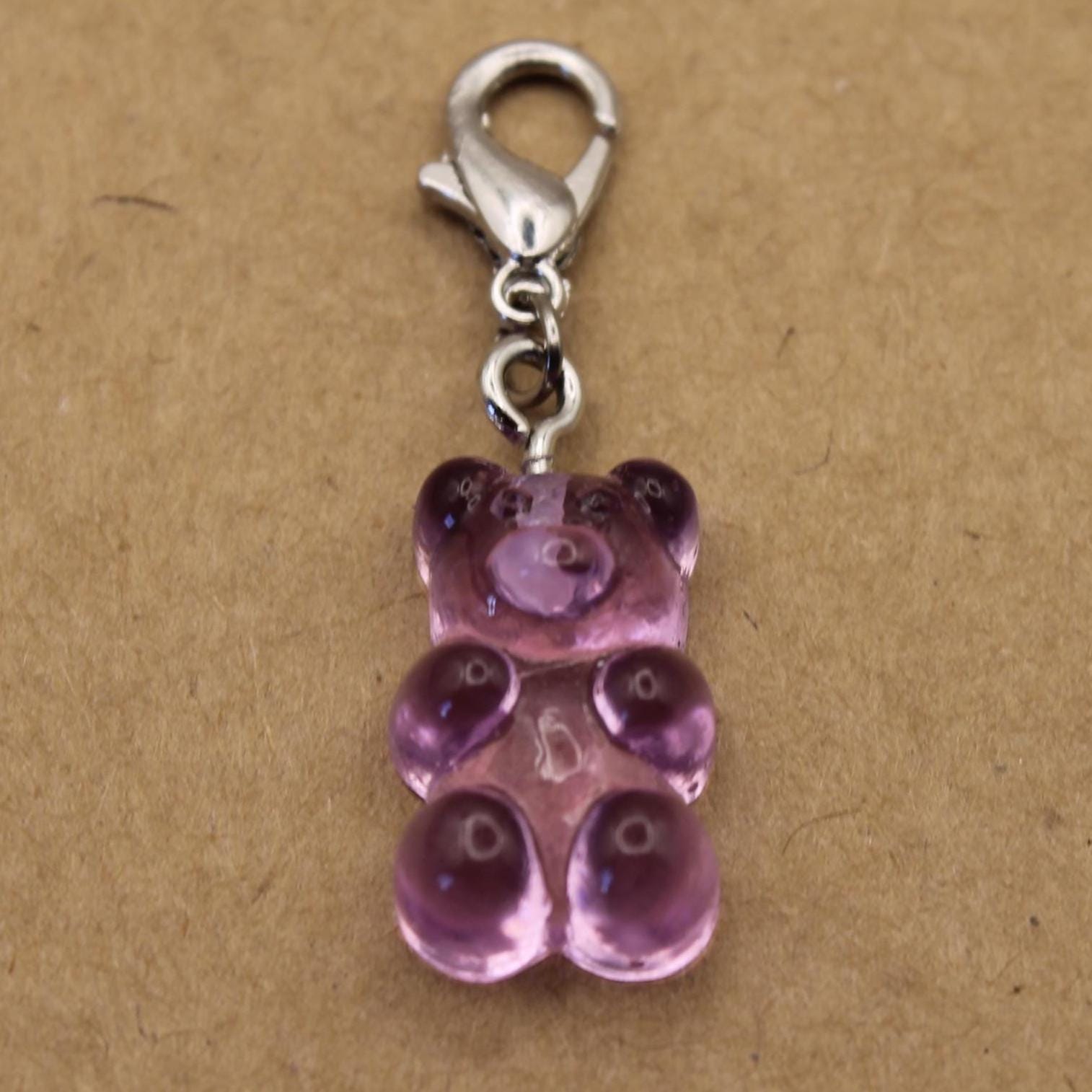 10 pc. Resin Gummy Bear Charms with Lobster Clasp, Mixed Colors, 34mm | MIS-455*
