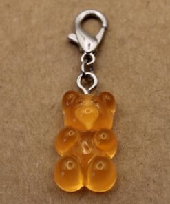 10 pc. Resin Gummy Bear Charms with Lobster Clasp, Mixed Colors, 34mm | MIS-455*