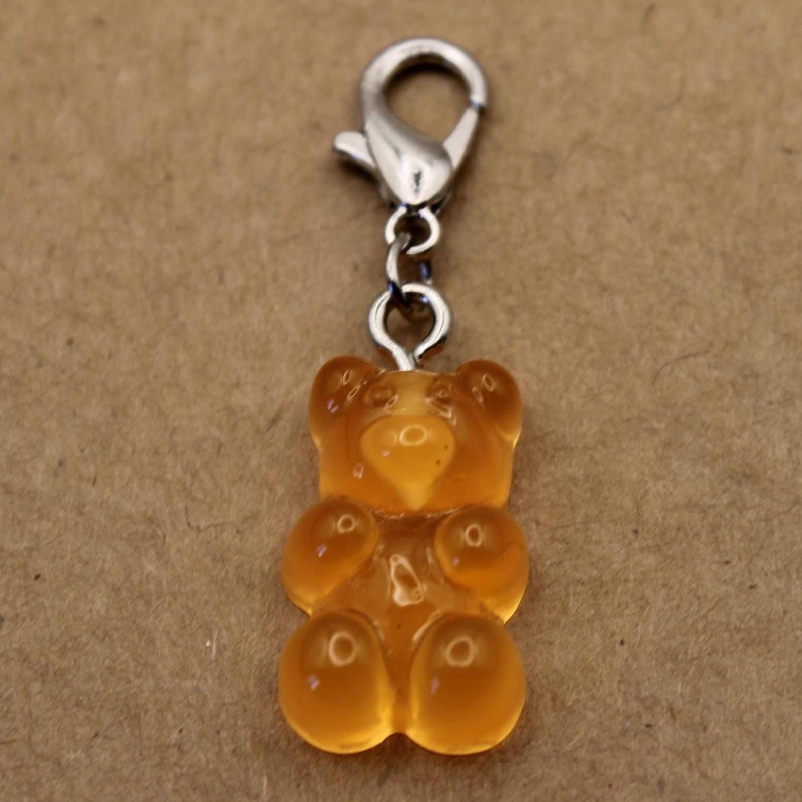 10 pc. Resin Gummy Bear Charms with Lobster Clasp, Mixed Colors, 34mm | MIS-455*
