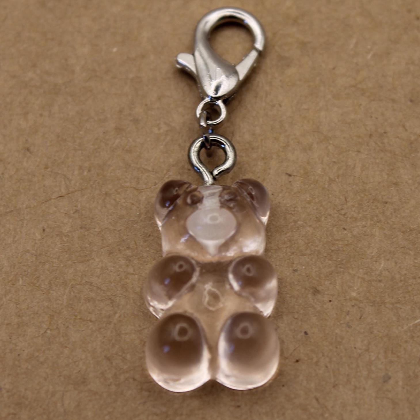 10 pc. Resin Gummy Bear Charms with Lobster Clasp, Mixed Colors, 34mm | MIS-455*