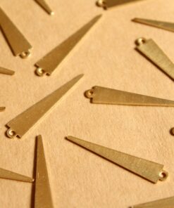10 pc. Raw Brass Spike Charms with One Hole: 32.5mm by 6.5mm - made in USA | RB-1122