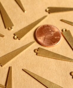 10 pc. Raw Brass Spike Charms with One Hole: 32.5mm by 6.5mm - made in USA | RB-1122