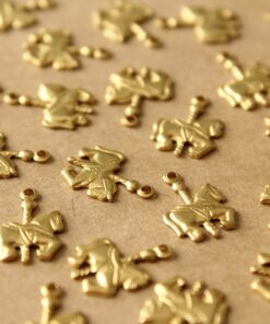 24 pc. Tiny Raw Brass Carousel Horse Charms: 10.5mm by 14mm - made in USA | RB-550*