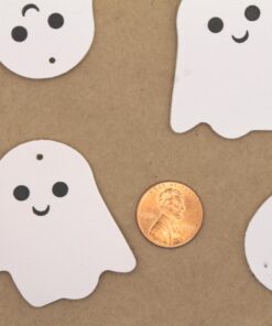 6 pc. Vegan Leather Ghost Pendants, 46mm x 45mm | TMP-037