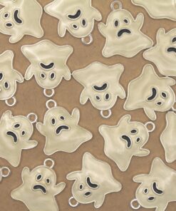 6 pc. Glow-in-the-Dark Ghost Charms, 20.5mm x 18.5mm | TMP-039