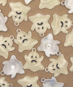 6 pc. Glow-in-the-Dark Ghost Charms, 20.5mm x 18.5mm | TMP-039