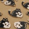 4 pc. Enameled Black Cat with Skull Charms, 28mm x 24mm | TMP-040