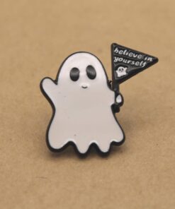 1 pc. Ghost "Believe in Yourself" Enamel Pin Brooch, 30mm x 29mm | MIS-476*