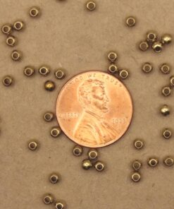 50 pc. Raw Brass Spacer Beads, 3mm in diameter | FI-187**