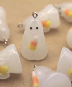4 pc. Glow-in-the-dark Ghost Charms, 3D Resin Ghosts, 30.5 x 19mm x 18mm | TMP-044