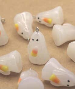 4 pc. Glow-in-the-dark Ghost Charms, 3D Resin Ghosts, 30.5 x 19mm x 18mm | TMP-044