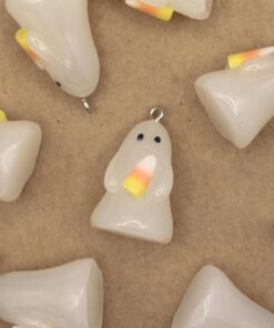 4 pc. Glow-in-the-dark Ghost Charms, 3D Resin Ghosts, 30.5 x 19mm x 18mm | TMP-044