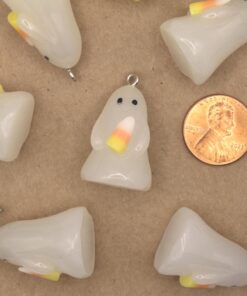 4 pc. Glow-in-the-dark Ghost Charms, 3D Resin Ghosts, 30.5 x 19mm x 18mm | TMP-044