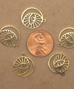 2 pc. Gold-Plated Boho Moon & Evil Eye Charms, All-Seeing Eye, Stainless Steel, 17mm x 14.5mm | TMP-045