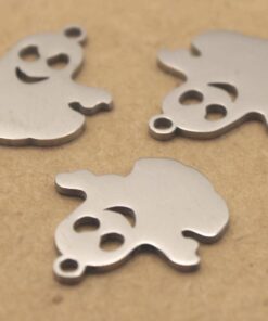 4 pc. Spooky Ghost Charms, Laser Cut Stainless Steel, 18mm x 17mm | TMP-046