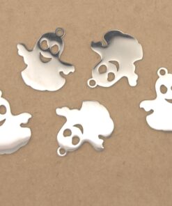 4 pc. Spooky Ghost Charms, Laser Cut Stainless Steel, 18mm x 17mm | TMP-046