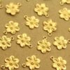 16 pc. Small Raw Brass Flower Charms: 12.5mm by 10mm - made in USA flower daisy daisies floral sunflowers garden plant bouquet | RB-1369