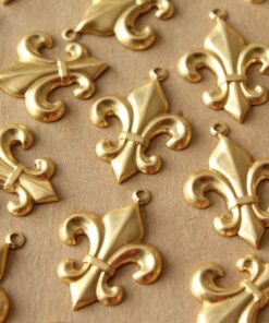 6 pc. Large Fleur de Lis Charms: 26.5mm by 21mm - made in USA | RB-1410
