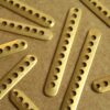 8 pc. Raw Brass Bars Lined With Holes: 41mm by 5.5mm - made in USA | RB-1198