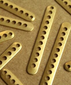 8 pc. Raw Brass Bars Lined With Holes: 41mm by 5.5mm - made in USA | RB-1198