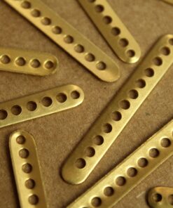 8 pc. Raw Brass Bars Lined With Holes: 41mm by 5.5mm - made in USA | RB-1198