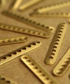 8 pc. Raw Brass Bars Lined With Holes: 41mm by 5.5mm - made in USA | RB-1198