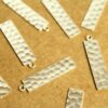 8 pc. Silver Plated Brass Hammered Rectangle Tag with One Loop: 29mm by 7mm - made in USA | SI-292