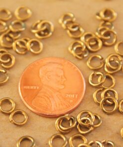 100 pc. 5mm Raw Brass Open Jumprings, 18 gauge | FI-071