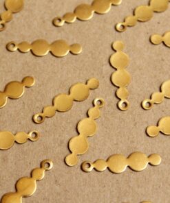 18 pc. Raw Brass Row of Circles Charms: 23mm by 6mm - made in USA | RB-942