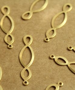 10 pc. Raw Brass Long Loopy Dangle Charms: 40mm by 10mm - made in USA | RB-1199