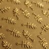 8 pc. Small Raw Brass Fern Leaf Charms: 16mm by 7mm - made in USA | RB-1335