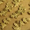 2 pc. Raw Brass Oak Leaves Stampings: 38mm by 13mm - made in USA | RB-1304