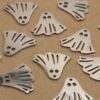 4 pc. Silver Ghost Charms, Stainless Steel Ghosts, 18.5mm x 17mm | TMP-047