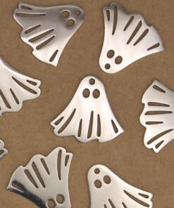 4 pc. Silver Ghost Charms, Stainless Steel Ghosts, 18.5mm x 17mm | TMP-047