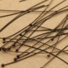 50 pc. Ball End Headpins, Antique Brass Plated, 22 Gauge, 70mm long | FI-218*