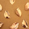 3 pc. Rose Gold Plated Brass Curved Leaves: 19mm by 12mm - made in USA - leaf tree foliage plant autumn nature woodland forest | ROS-047