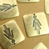 3 pc. Antique Brass Plated Female Sign Pendants: 29mm by 29mm - made in USA | AB-255