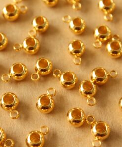 10 pc. Gold Plated Stainless Steel Bead Bails: 6mm by 6mm by 4.5mm | FI-638