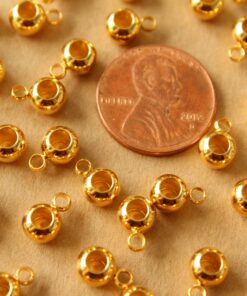 10 pc. Gold Plated Stainless Steel Bead Bails: 6mm by 6mm by 4.5mm | FI-638