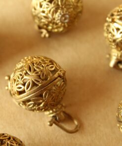 1 pc. Raw Brass Filigree Butterfly Ball Locket 24mm x 26mm | LOC-016*