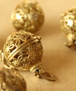 1 pc. Raw Brass Filigree Butterfly Ball Locket 24mm x 26mm | LOC-016*