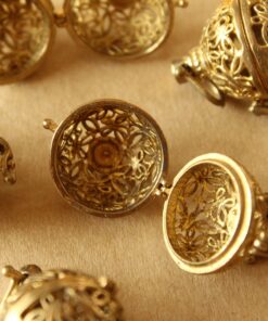 1 pc. Raw Brass Filigree Butterfly Ball Locket 24mm x 26mm | LOC-016*