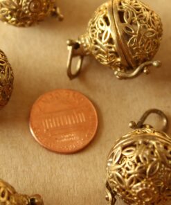 1 pc. Raw Brass Filigree Butterfly Ball Locket 24mm x 26mm | LOC-016*