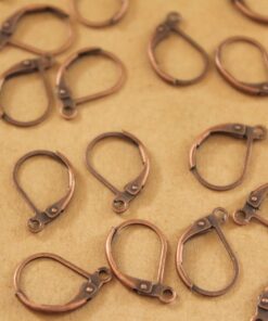 50 pc. Antique Copper Leverback Earwires 10mm by 15mm | FI-419