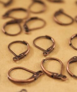 50 pc. Antique Copper Leverback Earwires 10mm by 15mm | FI-419