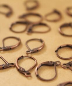 50 pc. Antique Copper Leverback Earwires 10mm by 15mm | FI-419